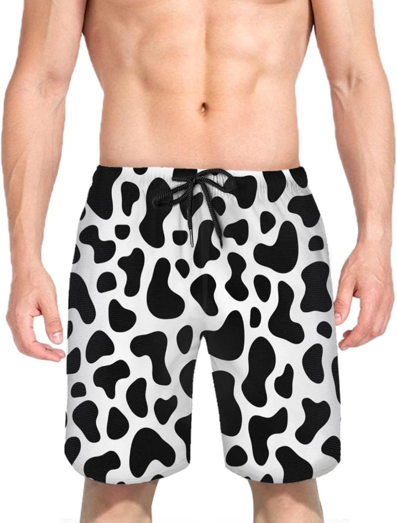 SAPOY Men's Board Shorts Cow Print Quick Dry Swim Trunks Beach Shorts with Pockets - Image 3
