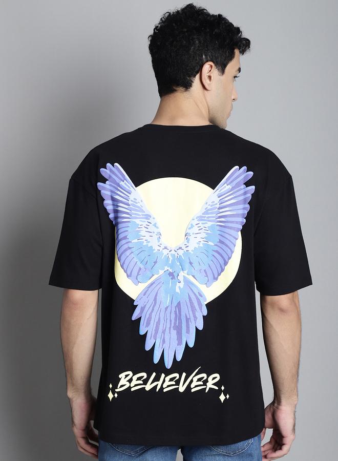 Take Two Men Black Graphic Print Oversized T-Shirt By Door74 - Image 2