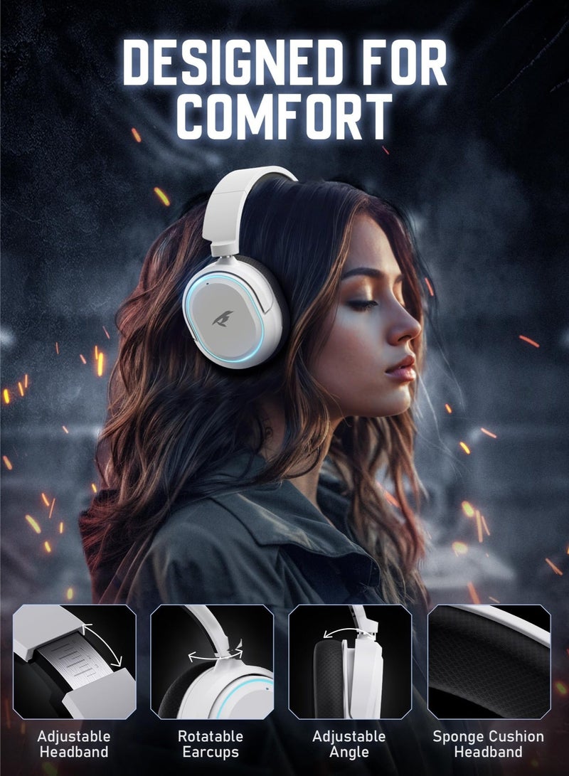 PICUN G2 RGB Wireless Gaming Headset, 7.1 Surround Sound, 2.4GHz USB Gaming Headphones with Bluetooth ENC Noise Canceling Mic,Wireless Headset for PC PS5 PS4 Mac Switch - Image 2