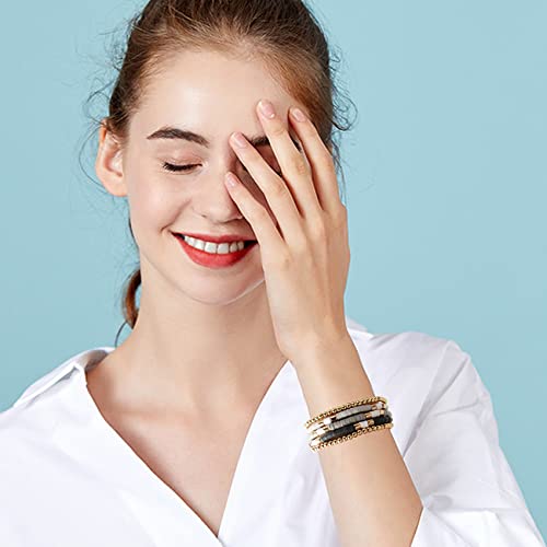 GOOJIDS Surfer Heishi Clay Bead Bracelets for Women Bohemian Stackable Gold Plated Beaded Stretch Bracelets Elastic Layering Friendship Bracelets Set Boho Jewelry - Image 5