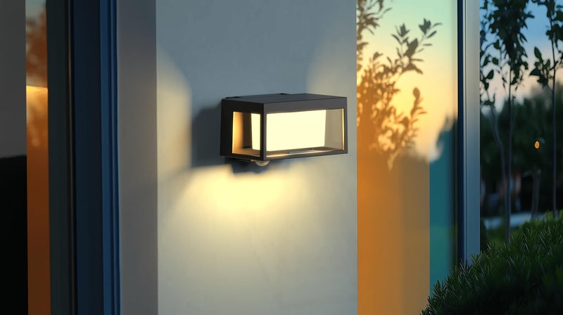 XERGY Glass, Plastic Modern Black Outdoor Solar Wall Light with Motion Sensor, Wall Lanterns Lighting Waterproof for Driveway, Balcony Terrace, Yard - Image 1