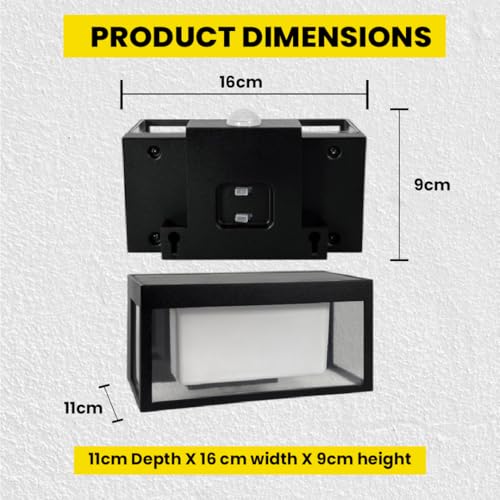XERGY Glass, Plastic Modern Black Outdoor Solar Wall Light with Motion Sensor, Wall Lanterns Lighting Waterproof for Driveway, Balcony Terrace, Yard - Image 3