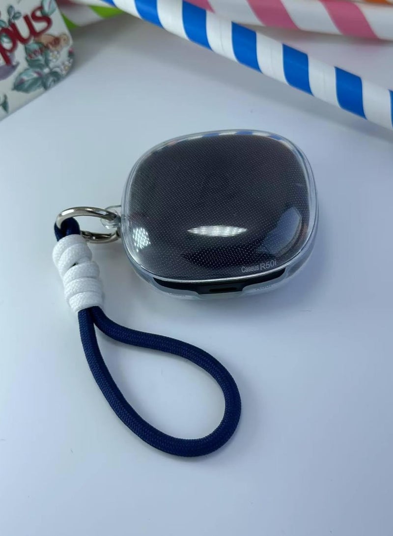 Clear Silicone Case for Soundcore by Anker R50i Case With Rope,Cover, Protective Skin by Anker R50i Headphones Headset (Clear with Rope) (EARBUDS NOT INCLUDED) (Blue White) - Image 2