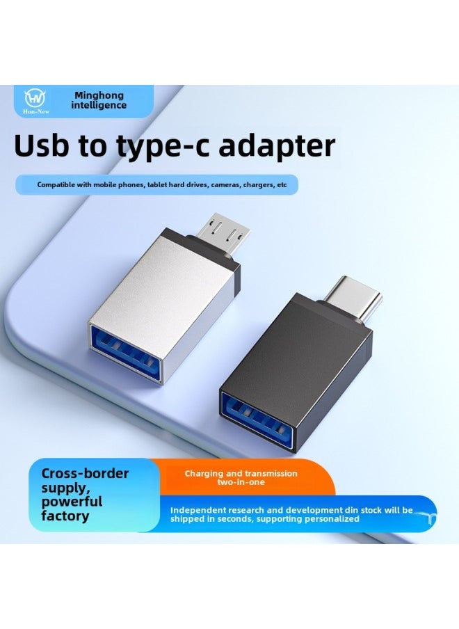 Generic Otg Adapter Converter Usb3.0 For Huawei OPPO Xiaomi Vivo Android Mobile Phone Keyboard And Mouse Handle U Disk-Interface Form:Type-c To Usb3.0 Female Internal Tray Silver Aluminum Shell 32.5 Long  - Image 2
