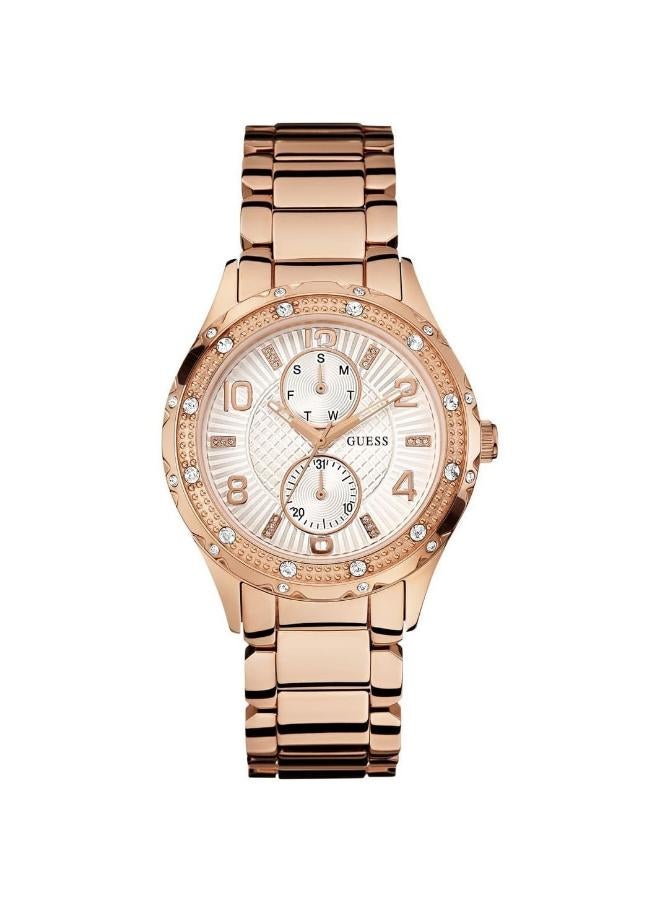 GUESS ساعة جيس النسائية كرونوغراف من الفولاذ المقاوم للصدأ w0442l3  - Image 1