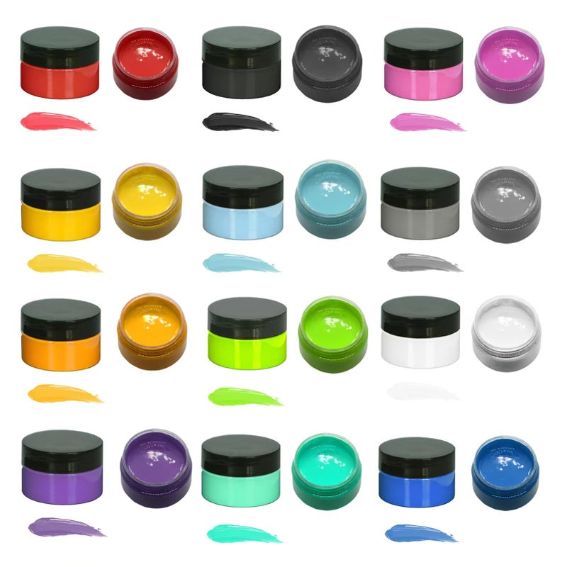 BOOLOOEN BOOLOOEN Chalk Paste Chalk Paste for Silk Screen Stencils Screen Printing Ink Pigment for Wood TShirts Fabric Chalkboard DIY Home Decor 12 Bottles