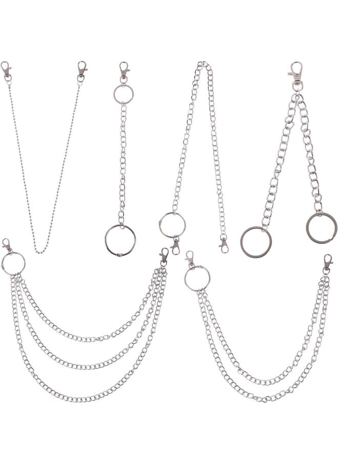 Generic - LOCOLO 6 Pieces Jeans Chains Wallet Chain Pocket Chain Belt Chains Hip Hop Pants Chain with Lobster Claw Clasps for Keys, Wallet, Jeans Pants Belt Loop Purse Handbag - Image 1