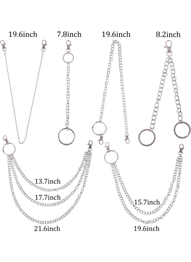 Generic - LOCOLO 6 Pieces Jeans Chains Wallet Chain Pocket Chain Belt Chains Hip Hop Pants Chain with Lobster Claw Clasps for Keys, Wallet, Jeans Pants Belt Loop Purse Handbag - Image 1
