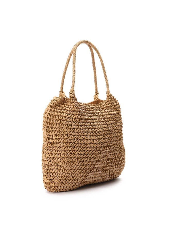 Mr.joe Mr Joe Brown Crochet Straw Tote Bag – Lightweight Summer Handbag 4142 - Image 3