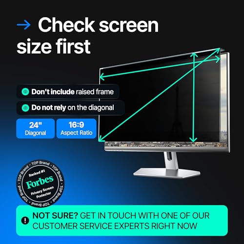 VINTEZ Acrylic 24 Inch Computer Privacy Screen Filter for Widescreen Computer Monitors - 21.2" x 12.6" (540 x 319mm) - Monitor Frame Hanging Type - Image 4