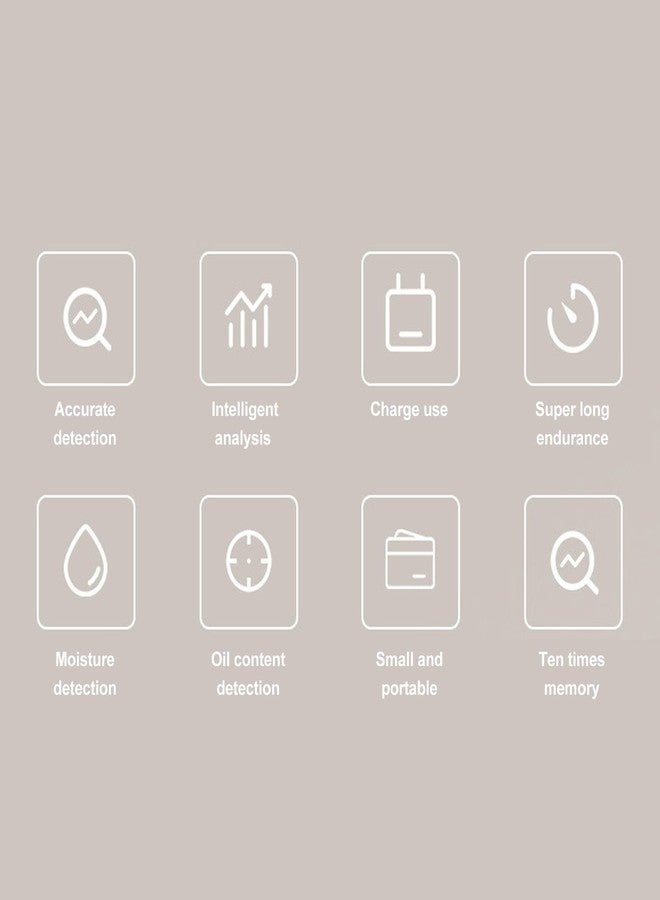 فوكيت جهاز تحليل البشرة المحمول، جهاز تحليل البشرة بشاشة LCD رقمية مع مستشعر دقيق للبشرة، جهاز اختبار البشرة USB لصالونات التجميل والمنزل والمنتجعات الصحية (أبيض) - Image 2