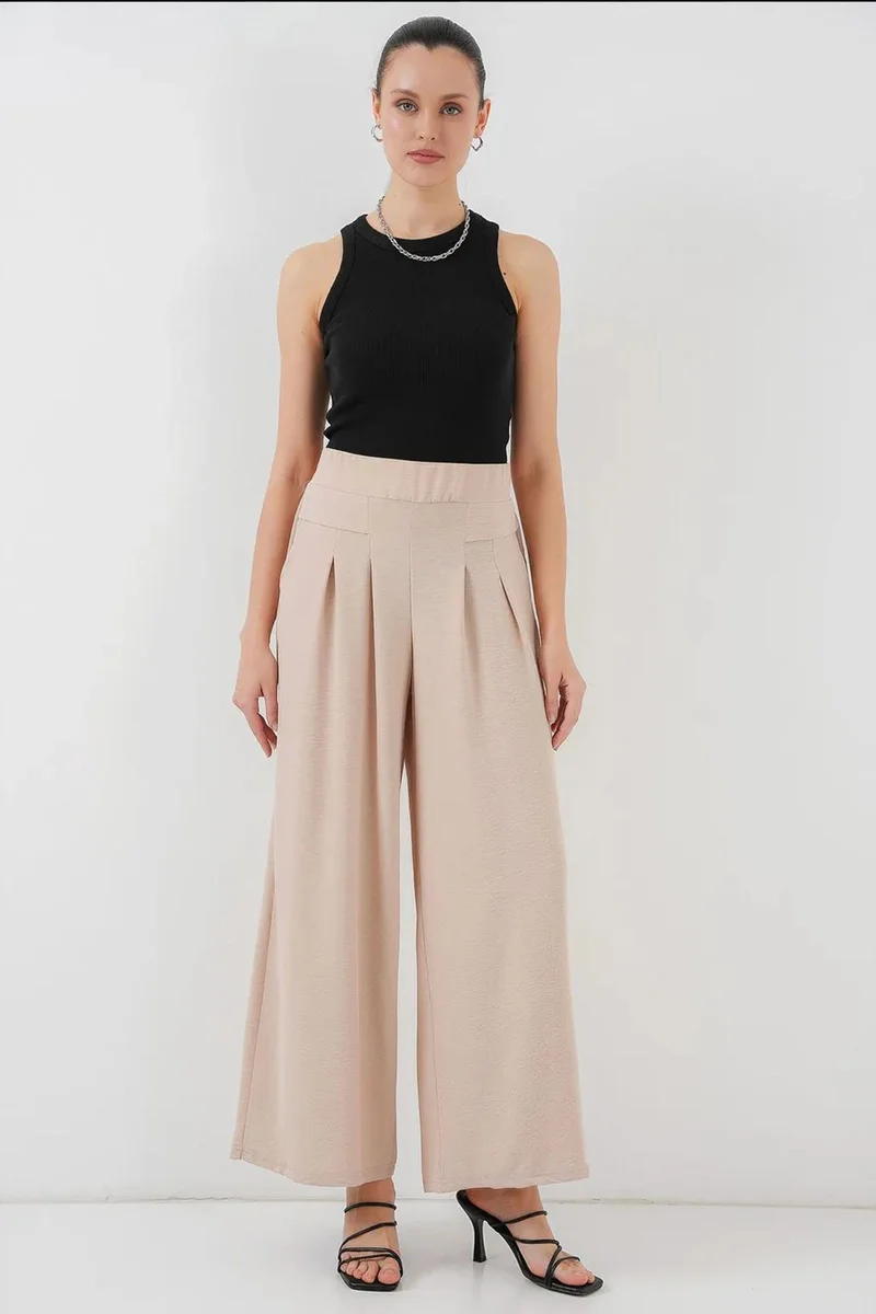 Big Dart BDART Pleated Wide Leg Crepe Pants