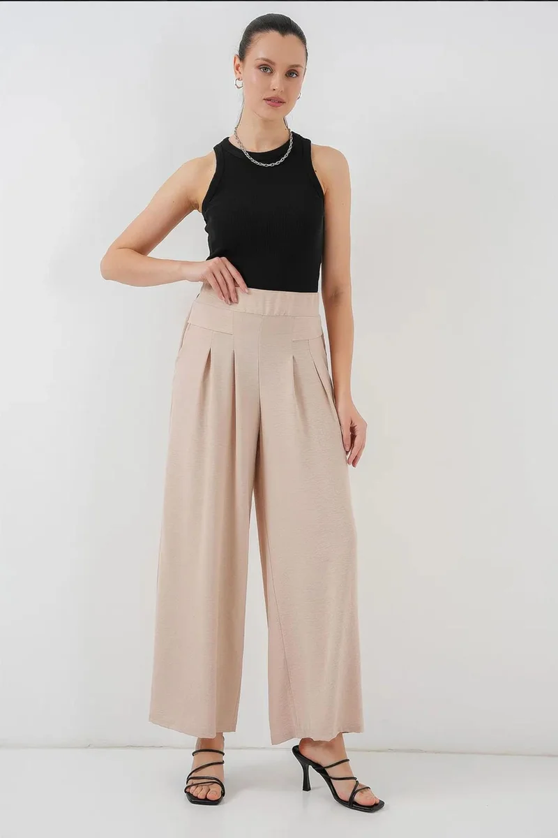 Big Dart BDART Pleated Wide Leg Crepe Pants