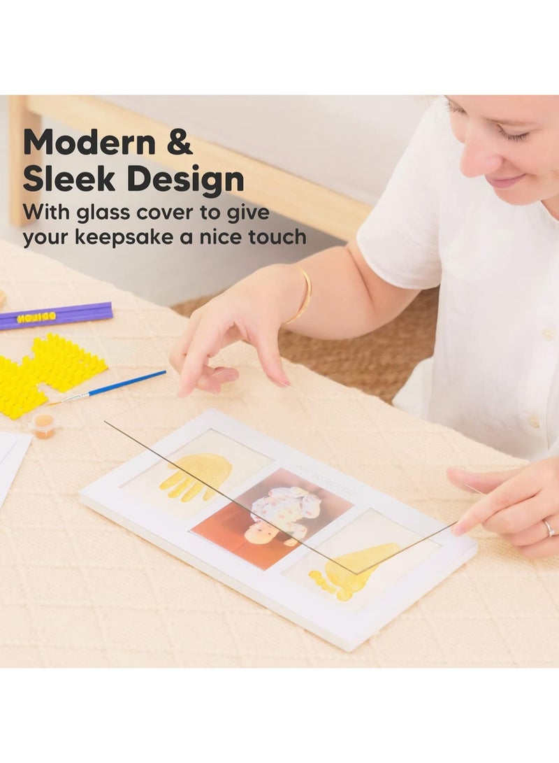 عام طقم بصمات اليد والقدم للرضع، إطارات صور تذكارية للأطفال حديثي الولادة من الأولاد والبنات، هدايا للأطفال، هدايا مخصصة لمراحل نمو الطفل، زينة لغرف الأطفال، هدايا حفلات استحمام الأطفال للبنات والأولاد - Image 4