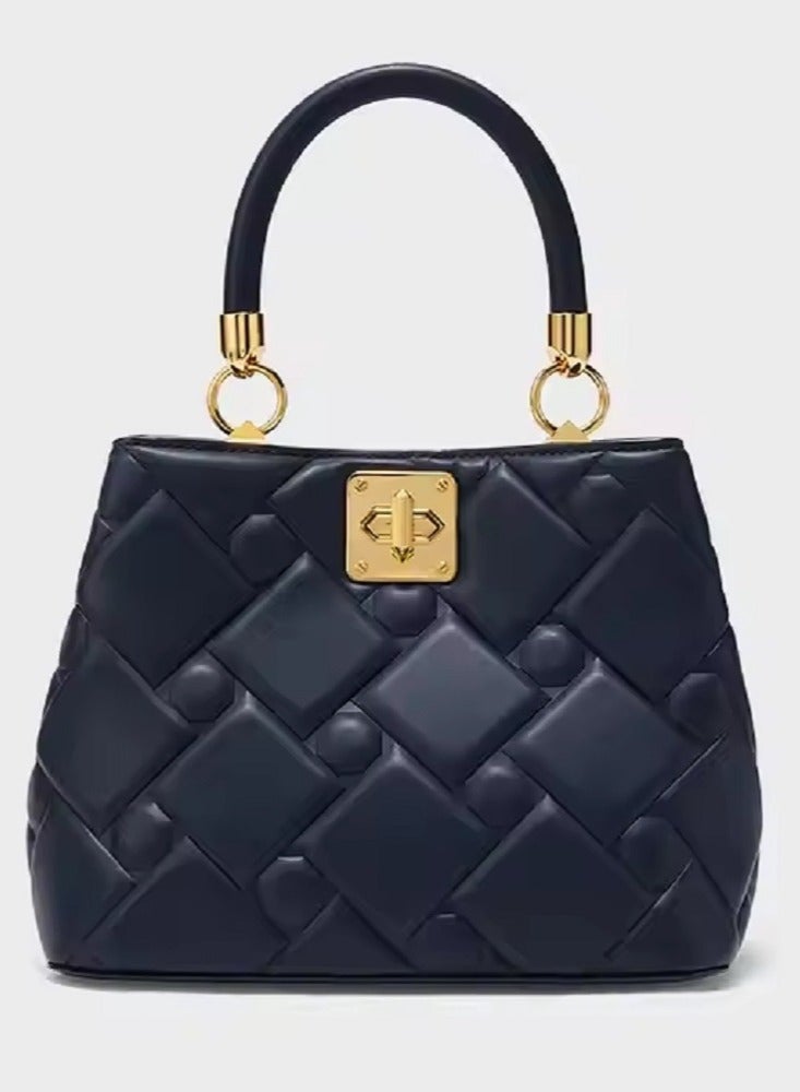 UHURA Navy Blue Mini Bag – Women's Leather Shoulder Bags, Stylish Armpit Side Carry Bag for Ladies, Portable and Fashionable Handbag, Perfect for Daily Commute, Ideal for Girls and College Students, Compact Design, Trendy Sleek Navy Blue Color - Image 4