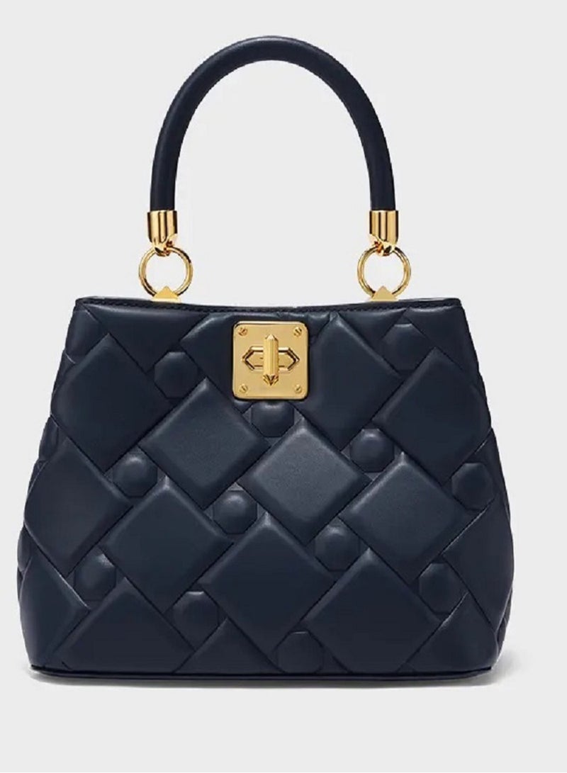 UHURA Navy Blue Mini Bag – Women's Leather Shoulder Bags, Stylish Armpit Side Carry Bag for Ladies, Portable and Fashionable Handbag, Perfect for Daily Commute, Ideal for Girls and College Students, Compact Design, Trendy Sleek Navy Blue Color - Image 1