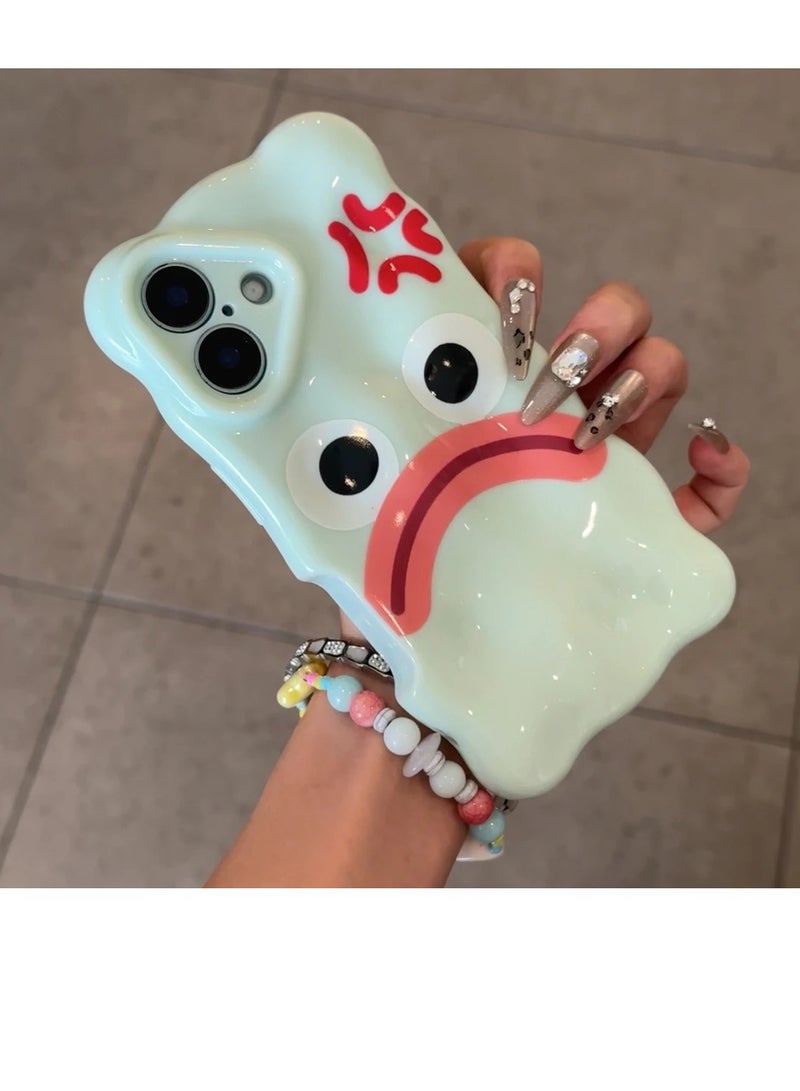 NIBEMINENT Funny And Humorous Emoticons Protective TPU Case Cover For IPhone 16 Pro, Blue