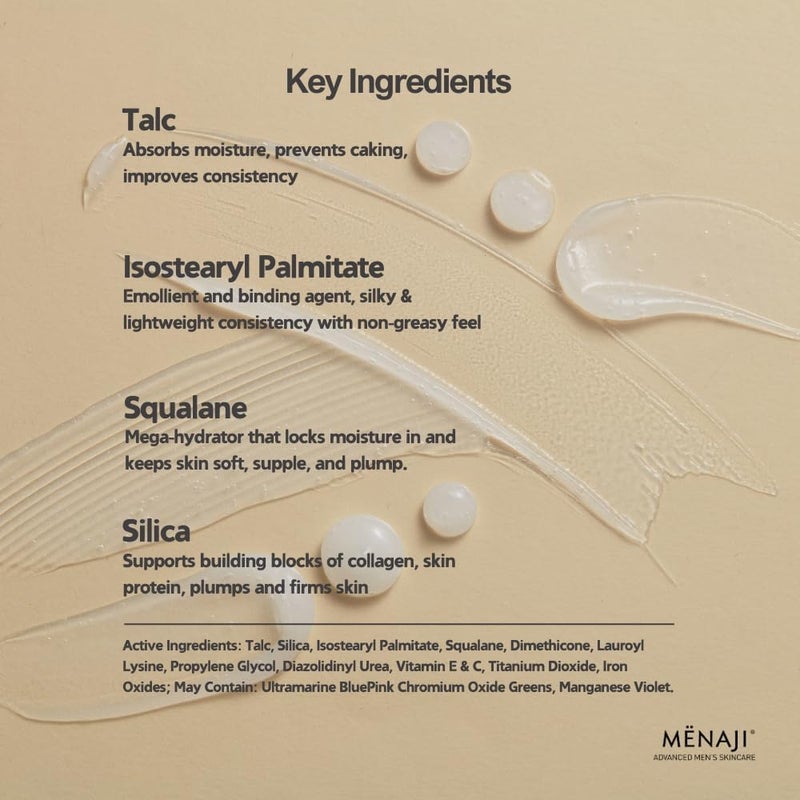 Menaji HDPV Anti-Shine Powder (Dark) - High-Definition Face Powder for Men with Vitamin C & E - Image 2