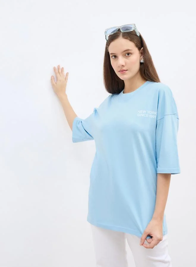 Styli Styli Slogan Print Oversized T-Shirt