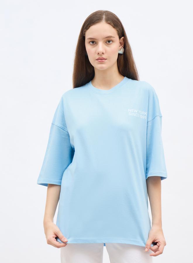 Styli Slogan Print Oversized T-Shirt - Image 2