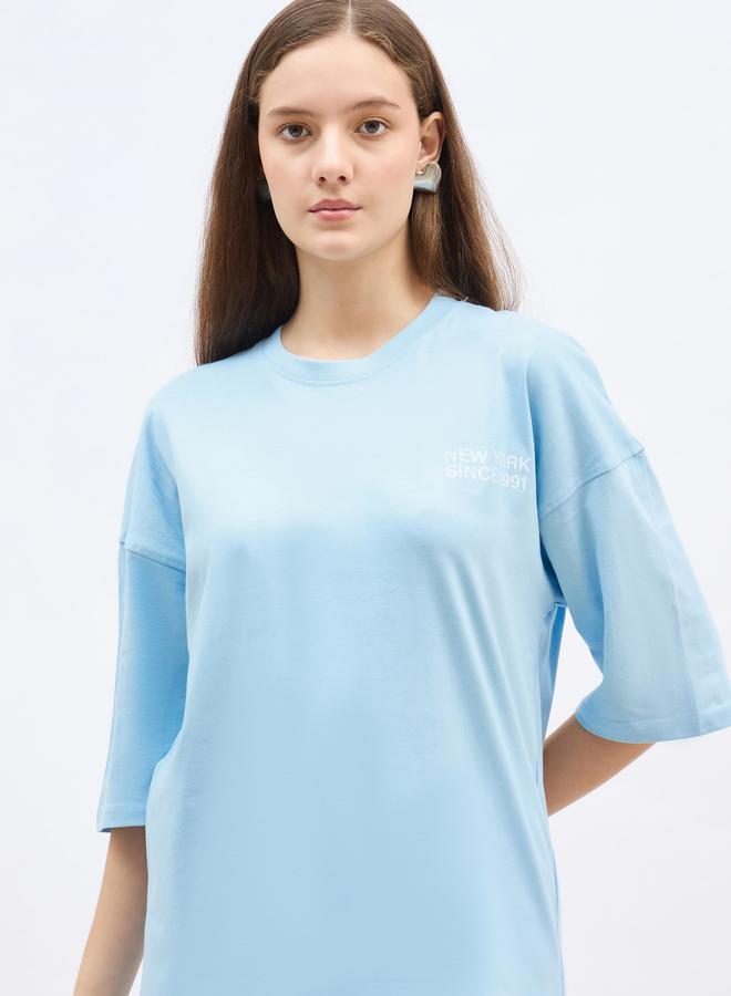 Styli Slogan Print Oversized T-Shirt - Image 4