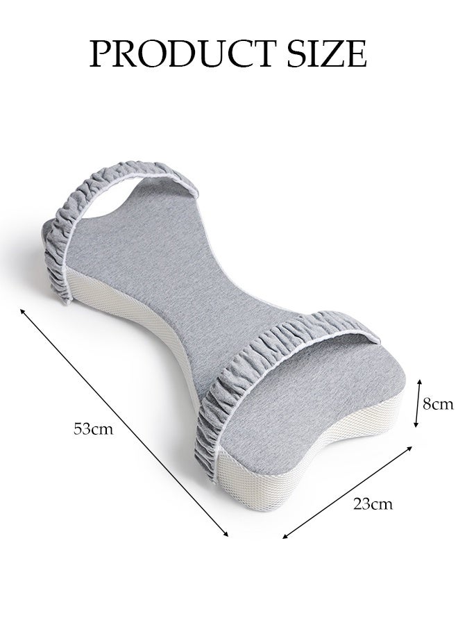 DUNISO Knee Pillow for Side Sleepers，Memory Foam Leg Pillow for Sleeping，Leg Pillow with Washable Cover，with Elastic Band，for Back, Hip, and Knee Pain Relief, Ideal for Pregnancy, Post-Surgery and Travel，53×23×8cm - Image 2
