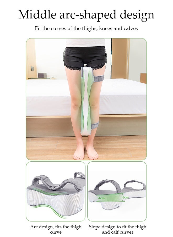DUNISO Knee Pillow for Side Sleepers，Memory Foam Leg Pillow for Sleeping，Leg Pillow with Washable Cover，with Elastic Band，for Back, Hip, and Knee Pain Relief, Ideal for Pregnancy, Post-Surgery and Travel，53×23×8cm - Image 5