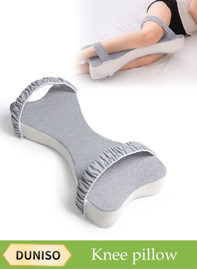 DUNISO Knee Pillow for Side Sleepers，Memory Foam Leg Pillow for Sleeping，Leg Pillow with Washable Cover，with Elastic Band，for Back, Hip, and Knee Pain Relief, Ideal for Pregnancy, Post-Surgery and Travel，53×23×8cm - Image 1
