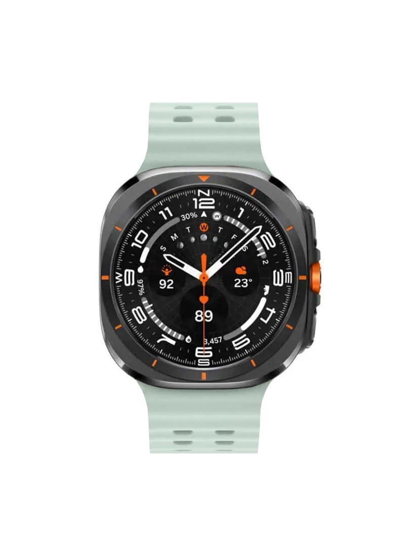 CATANES Strap Silicone Replacement for Samsung Galaxy Watch 8 Ultra Band 47mm, Rugged Soft Ocean Silicone Sport Accessory Fit for Samsung Galaxy Watch Ultra Band Dual Row Hole - Mint Green - Image 3
