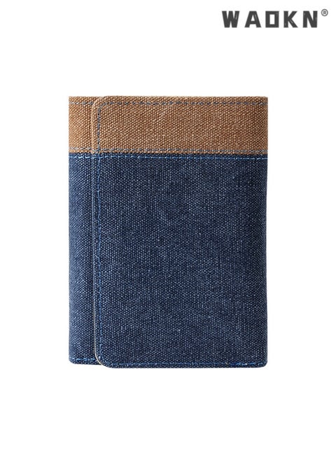 Canvas Wallet Short Fold Men's Purse, Denim Cloth Small Leather Wallet, Stylish and Compact Coin Holder for Everyday Use, Durable Design, Ideal for Travel and Casual Occasions