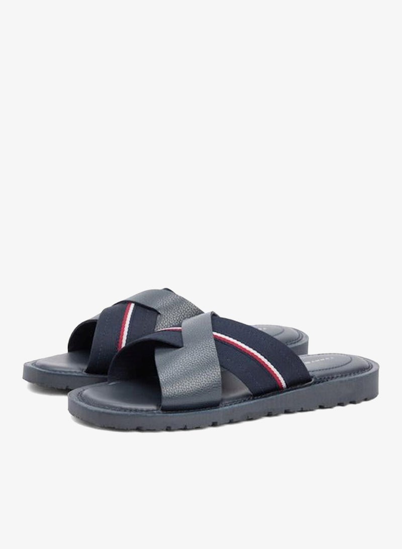 TOMMY HILFIGER Leather Crossover Strap Cleat Sandals - Image 4