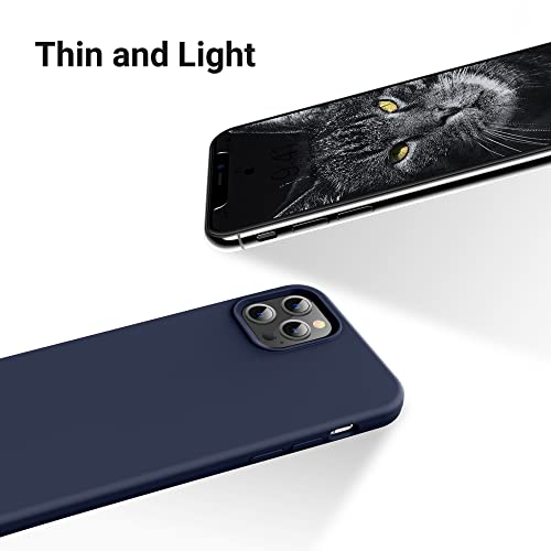 OTOFLY for iPhone 12 Pro Max Case, Military-Grade Protection, Shockproof Silicone, Anti-Fingerprint & Anti-Slip, Phone Case for iPhone 12 Pro Max, Midnight Blue - Image 4