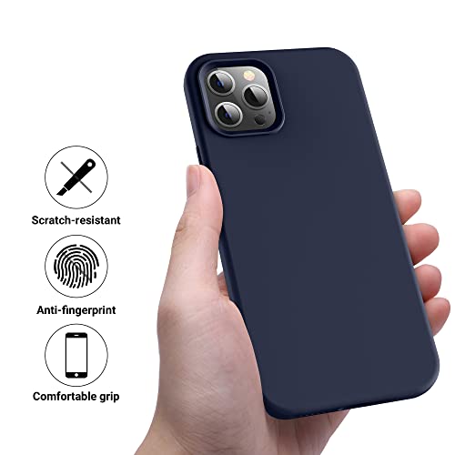 OTOFLY for iPhone 12 Pro Max Case, Military-Grade Protection, Shockproof Silicone, Anti-Fingerprint & Anti-Slip, Phone Case for iPhone 12 Pro Max, Midnight Blue - Image 5