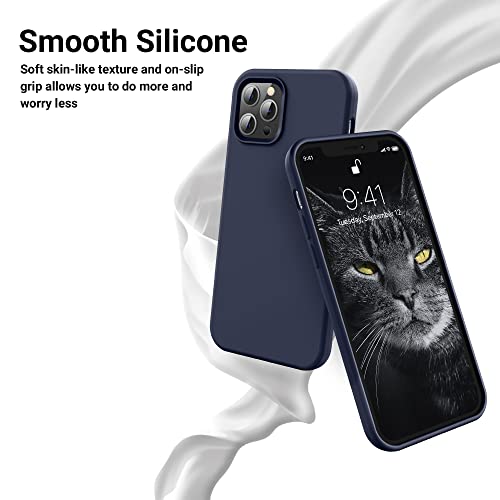 OTOFLY for iPhone 12 Pro Max Case, Military-Grade Protection, Shockproof Silicone, Anti-Fingerprint & Anti-Slip, Phone Case for iPhone 12 Pro Max, Midnight Blue - Image 3