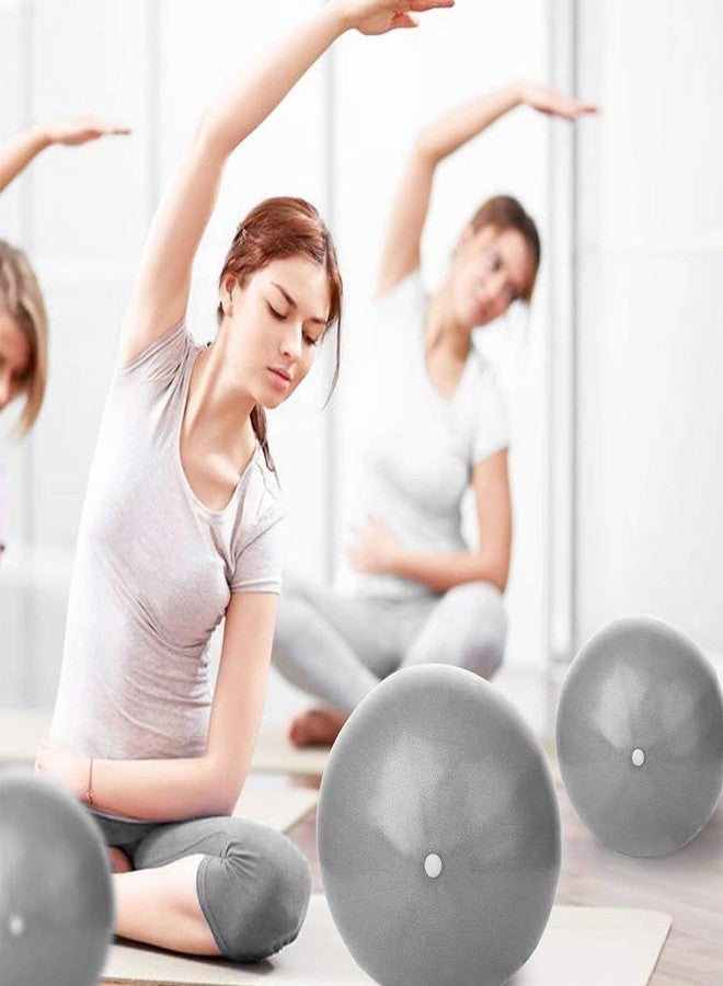 NISHAJ كرة تمارين صغيرة من نيشاج، 9 بوصة/25 سم، كرة يوغا صغيرة ناعمة، كرة تمارين منزلية للبيلاتس وتمارين البطن، مضادة للانفجار والانزلاق، مع ماصة قابلة للنفخ للعلاج، وتمارين البار، وتمارين تقوية عضلات البطن - (رمادي) - Image 2