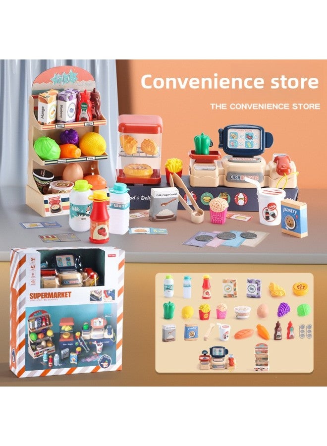 Children's Simulation Ice Cream Pizza Hamburger Juicer Cash Register Coffee Machine Supermarket Shopping Play Toys-Color:2 In 1 Pizza Table (sealed Box) 2287  - Image 4