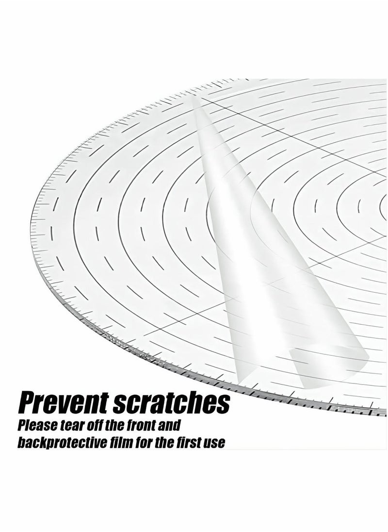 Excefore - 10" Round Center Finder Compass Clear Acrylic for Drawing Circles on fabric, wood, poster board, plastic, metal, glass, composites also for irregularly shaped items, Measure Alignment Tool - Image 1