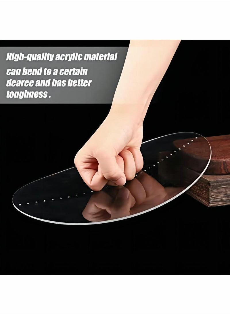 Excefore - 10" Round Center Finder Compass Clear Acrylic for Drawing Circles on fabric, wood, poster board, plastic, metal, glass, composites also for irregularly shaped items, Measure Alignment Tool - Image 1
