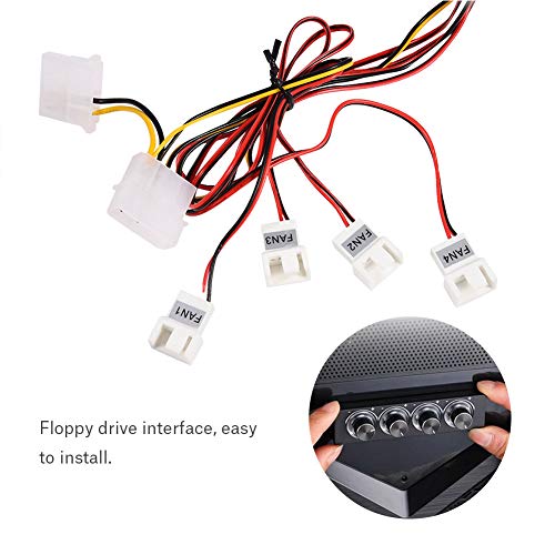 Lazmin PC Fan Speed Controller, 4 Channel Computer Cooling Fan Heat Sink Adjuster for PC with Blue LED - Image 5