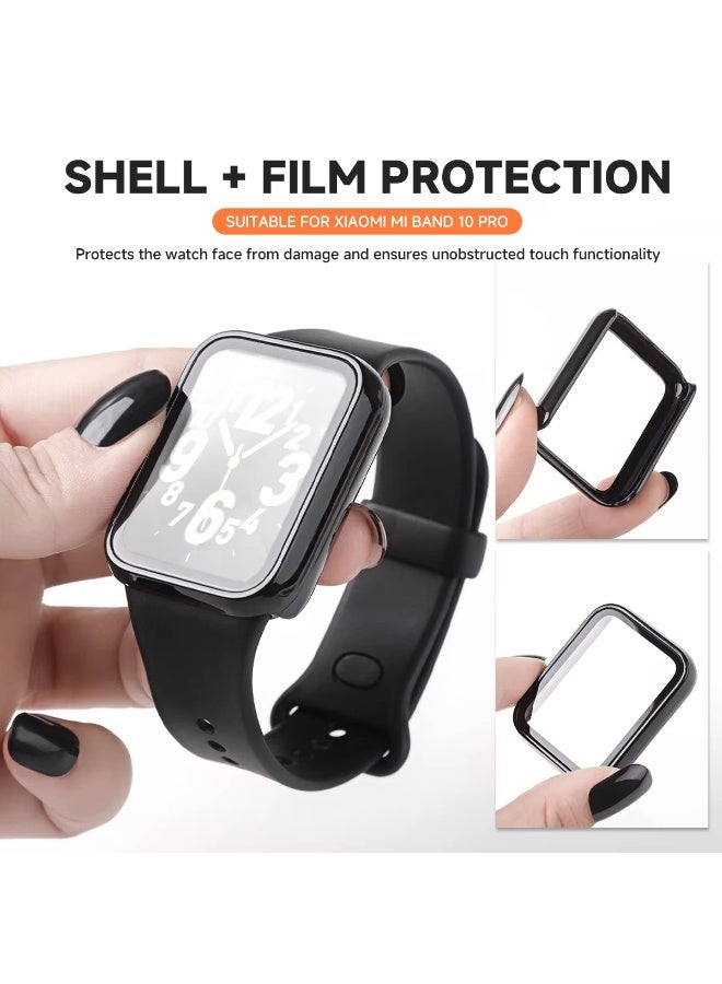 YuiYuKa Tempered glass PC case for Xiaomi Band 10 Pro, hard screen protector for Xiaomi Band 10 NFC Smart Watch. Accessories - Image 2