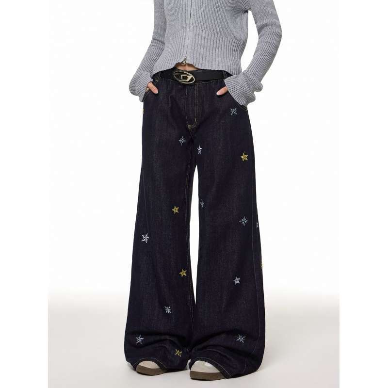 Unisex Classic Denim Jeans Loose Fit Daily Outdoor Wear - Image 1