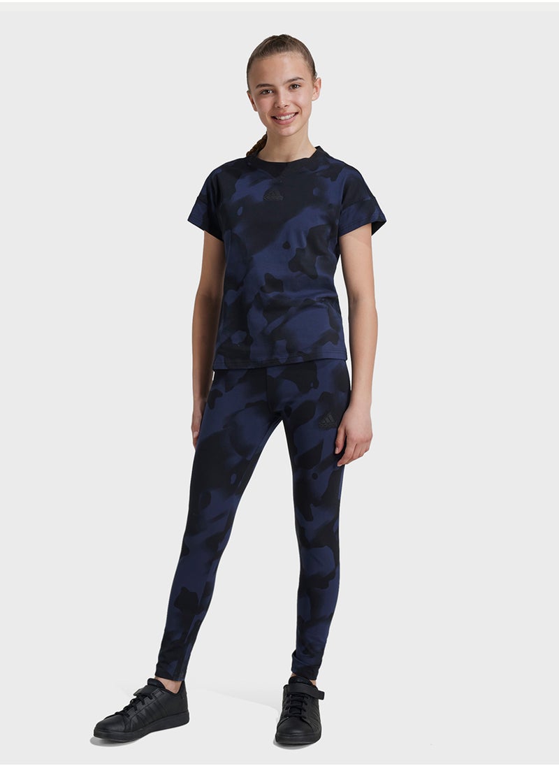 Adidas Youth 7/8 Future Icon Aop Pants  - Image 1