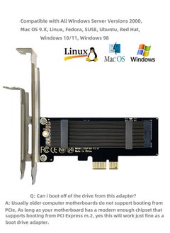 JEYI M.2 PCIe NVMe X1 Adapter with Aluminum Heat Sink, Support PCIe 3.0 4.0 X1 X4 X8 X16 Slot  - Image 2