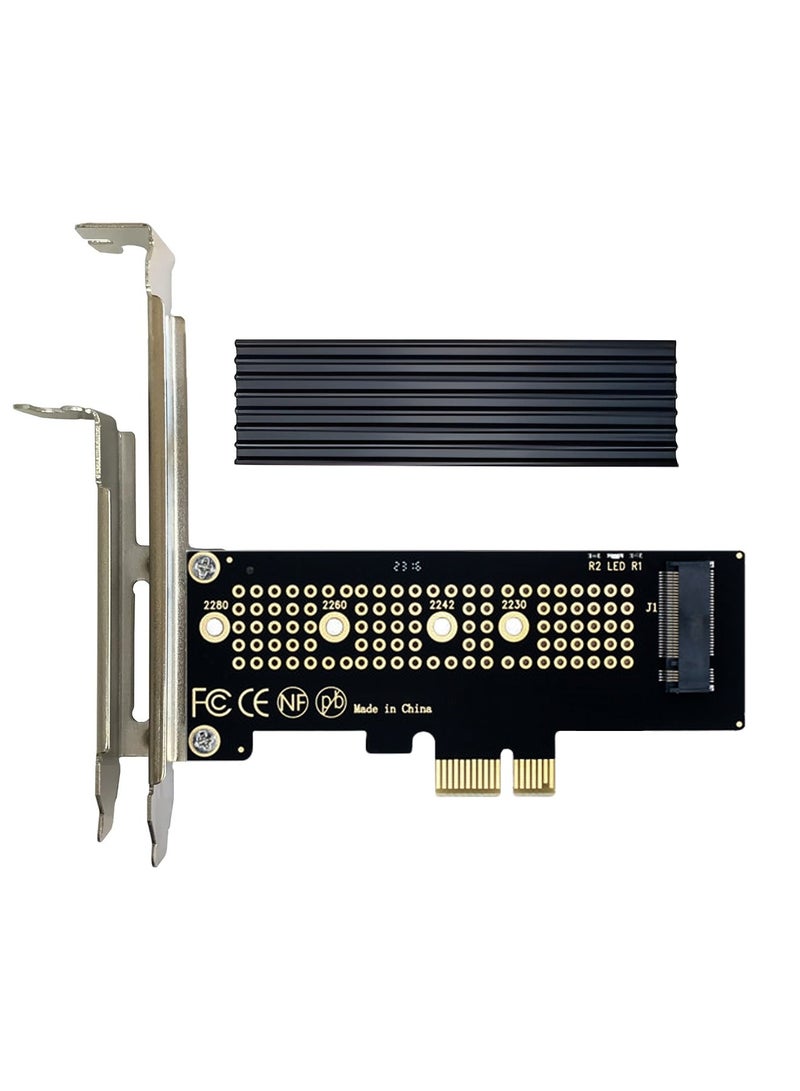 JEYI M.2 PCIe NVMe X1 Adapter with Aluminum Heat Sink, Support PCIe 3.0 4.0 X1 X4 X8 X16 Slot - Image 1