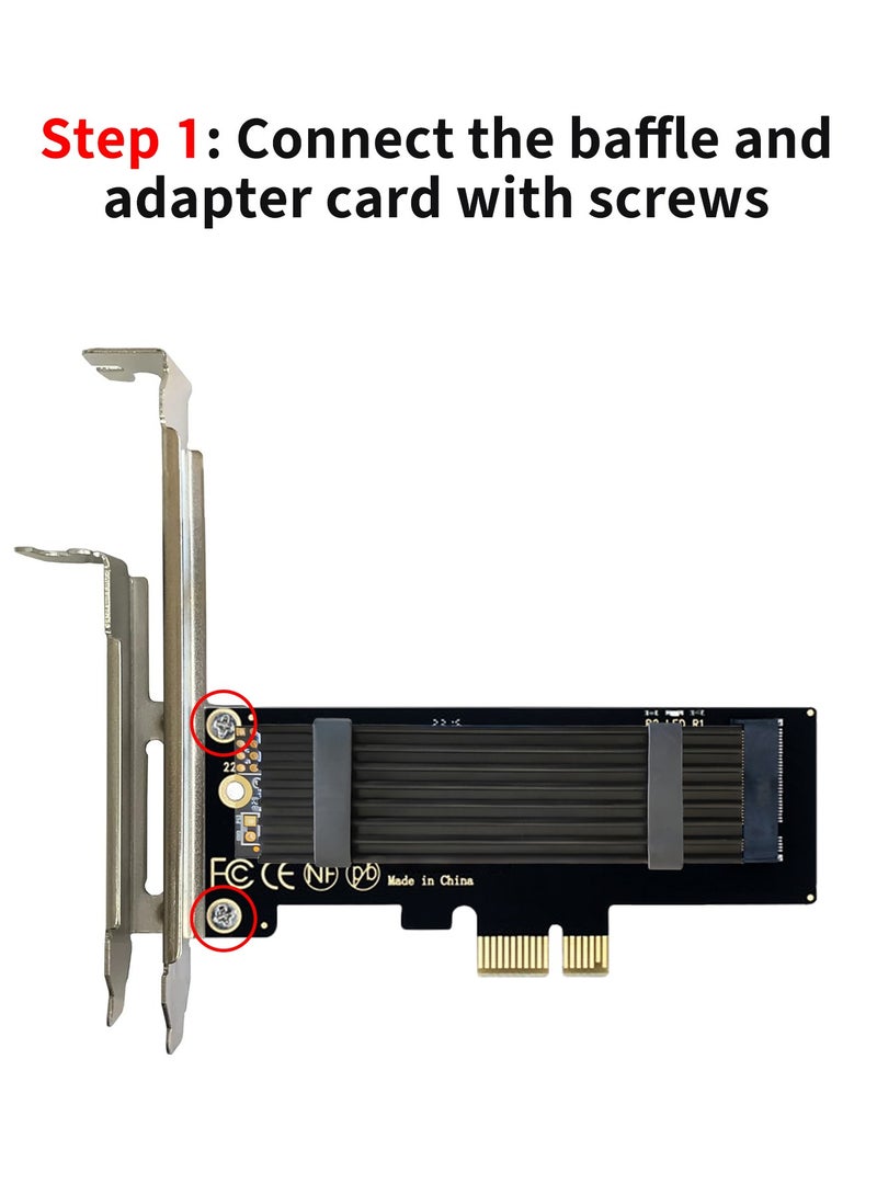 JEYI M.2 PCIe NVMe X1 Adapter with Aluminum Heat Sink, Support PCIe 3.0 4.0 X1 X4 X8 X16 Slot - Image 5