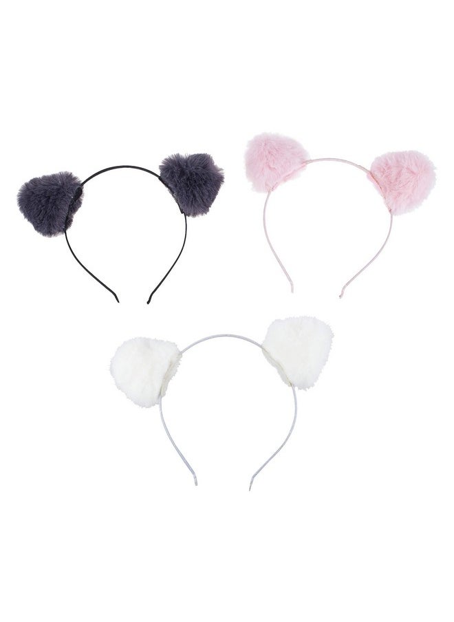 Lux Accessories Black Baby Pink White Set (3Pc) Girls Fashionable Headbands  - Image 1