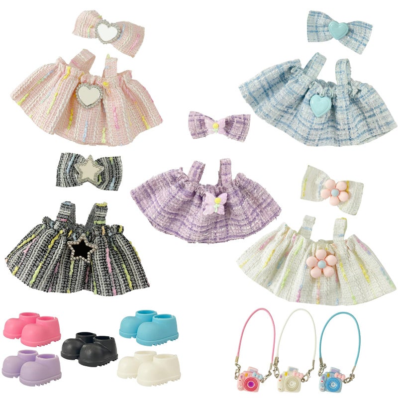 Ezcora Clothes for Doll 6 Pack Doll Outfits for 17cm Doll Perfect for Play and Display Accessories for Dolls Collectors No Dolls Princess Dress - Image 3