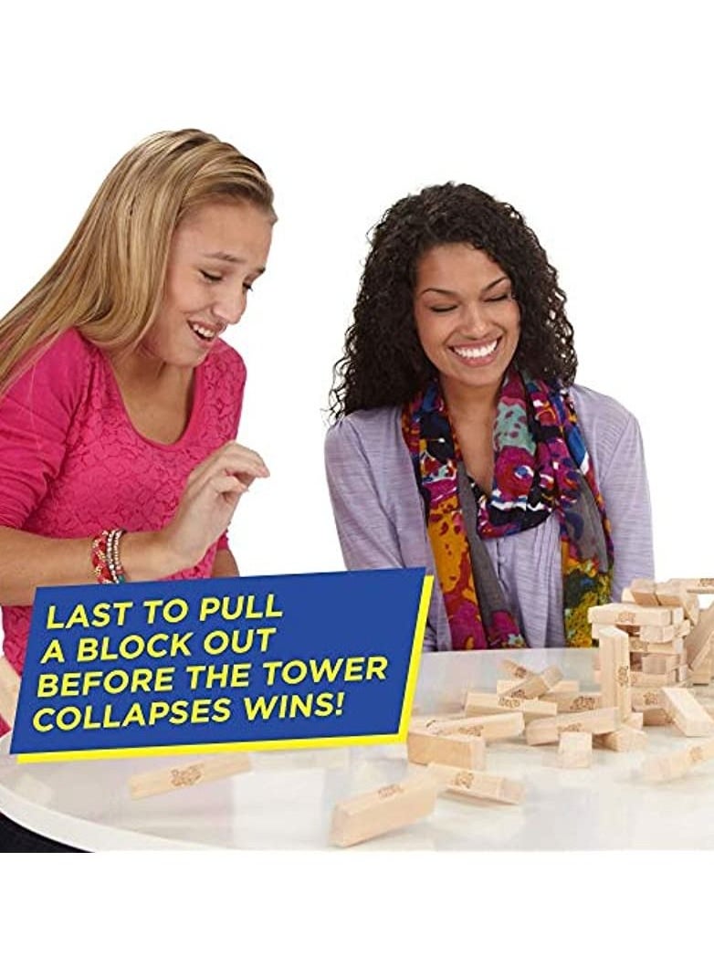 Classic Jenga Game with Genuine Hardwood Blocks, Stacking Tower Game for 1 or More Players, A Jenga Brand Game for Kids Ages 6 and Up, Light Brown, 26 x 7,5 x 7,5 cm, A2120EU4