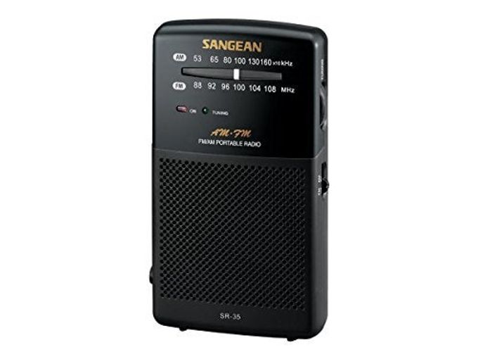 SANGEAN Sr-35 Am/Fm Analog Pocket Radio With Built-In Speaker, Black - Image 3