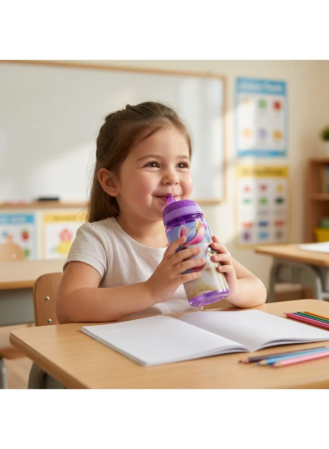 Nova Nova Unicorn School Water Bottle 750ml for Girls | Kids Reusable Water Bottle with Flip-Top Straw Lid | Cute Unicorn Drinking Bottle for School, Travel & Sports | Leak-Resistant Water Bottle